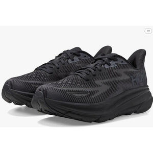 Hoka Womens Clifton 9 Running Shoes Size 8 B Black Athletic NIB